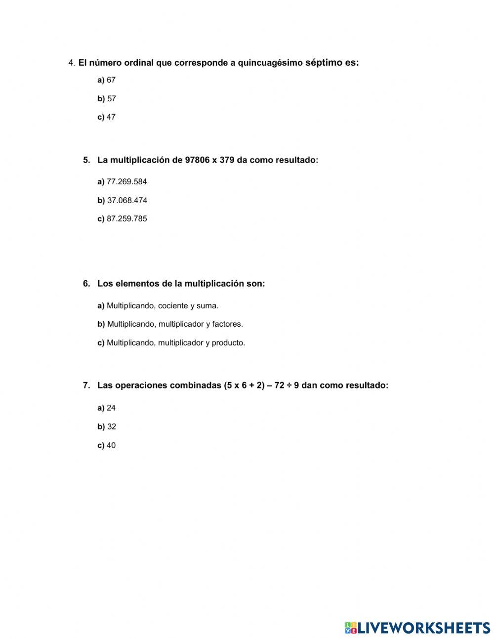 Examen I quimestre 6to
