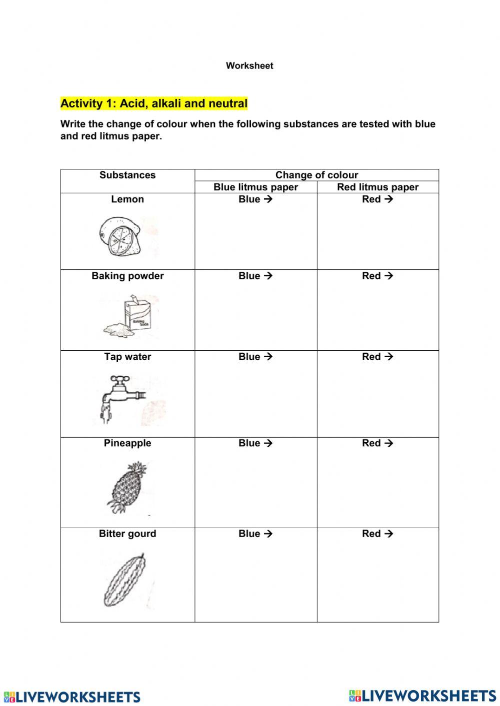 Science year 3 acid alkali