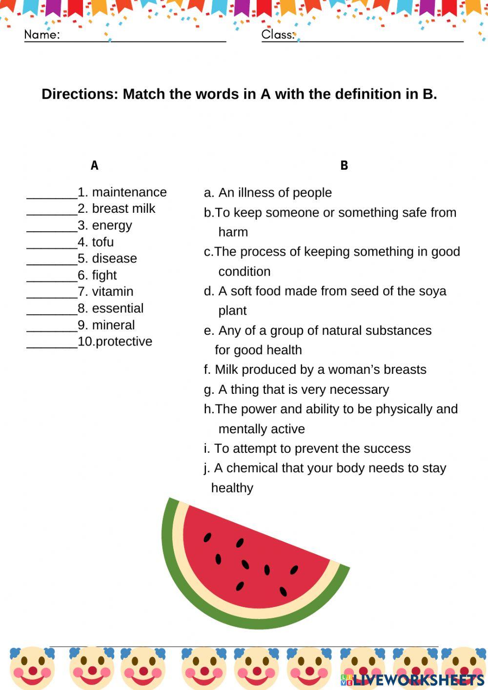 Health problem online exercise for | Live Worksheets