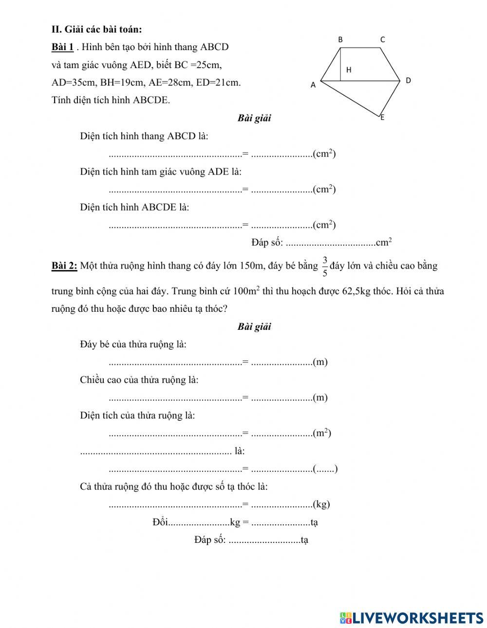 Phiếu toán cuối tuần 19