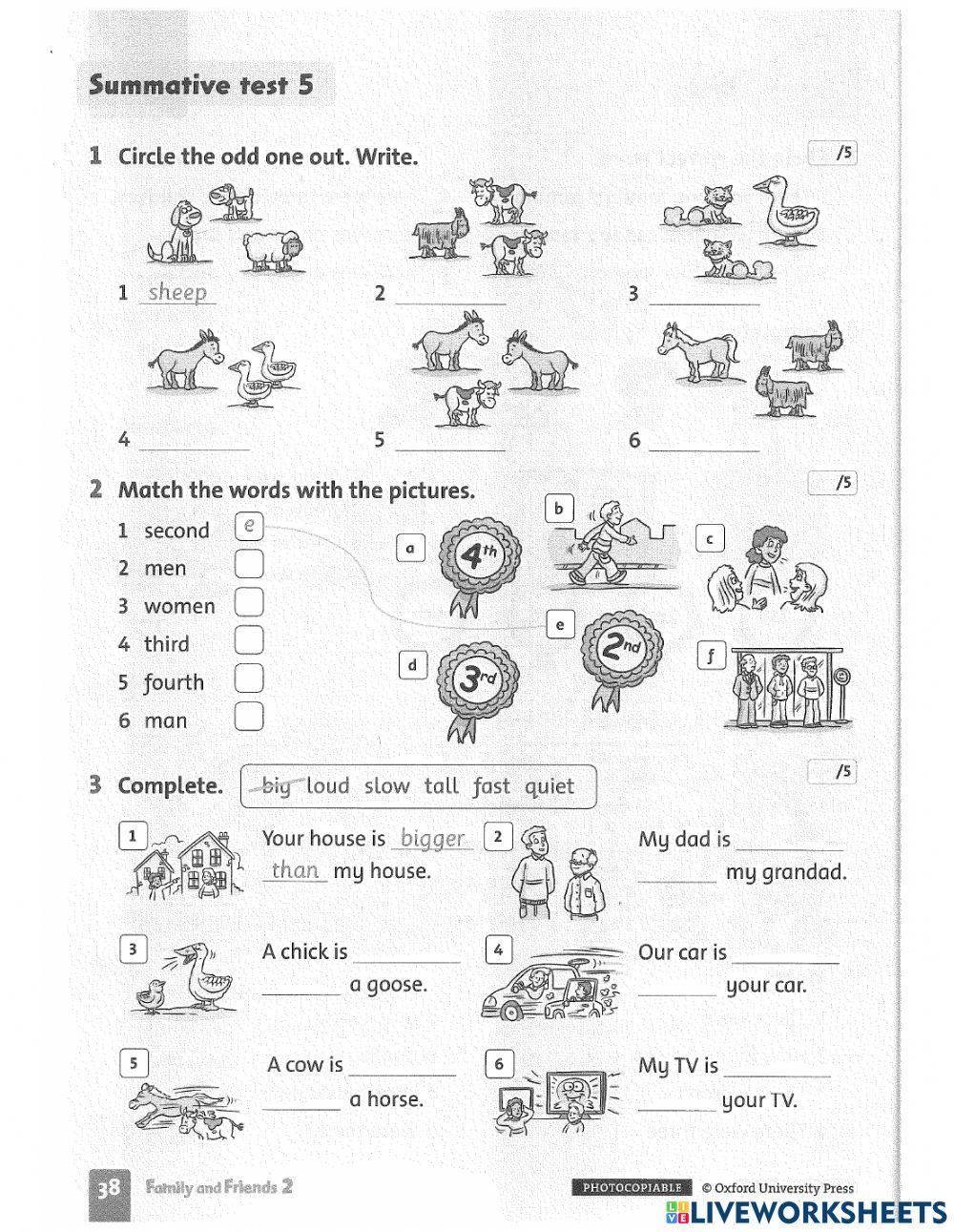 Test unit 13,14,15 Family and Friends 2