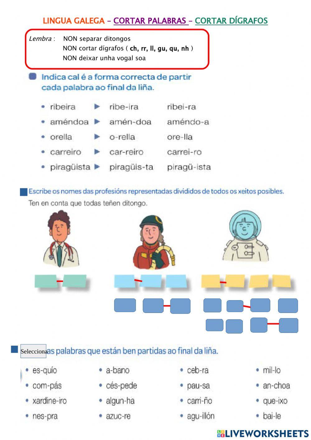 Ortografía-cortar ao final de liña