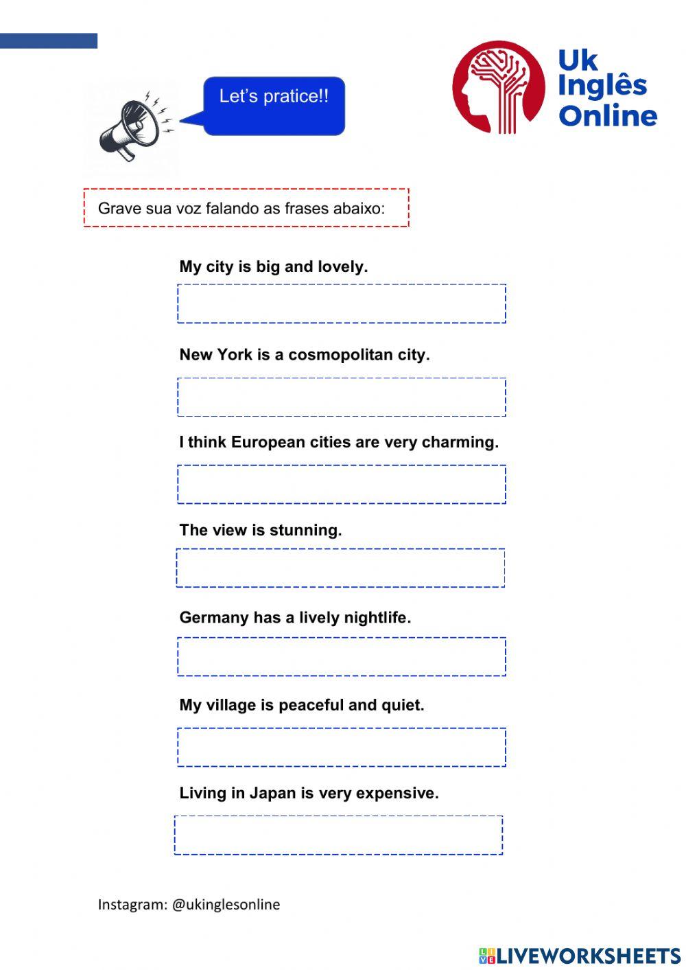 YW-Be-Describing your city - listen and say