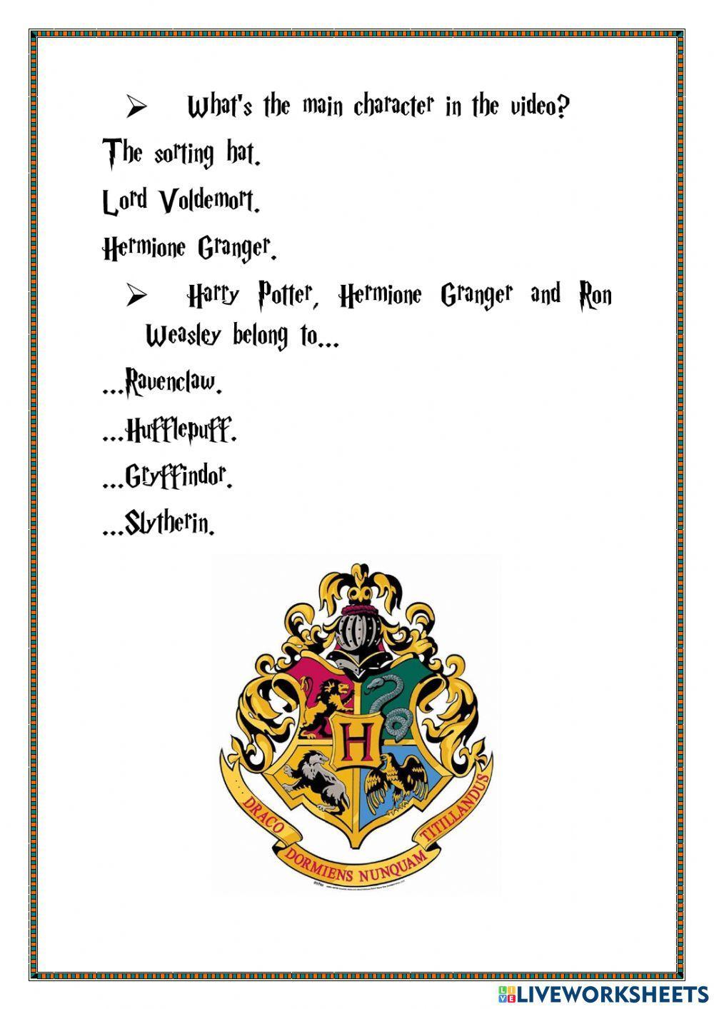 HARRY POTTER IN 5A. Secondary mission