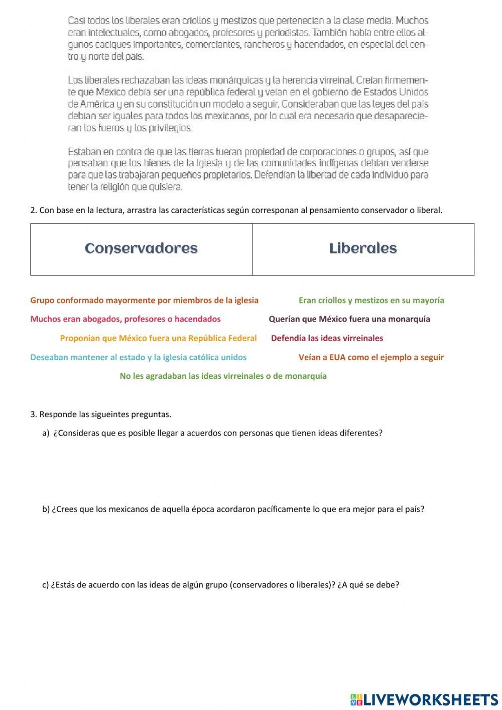 Ideas conservadores y liberales en México