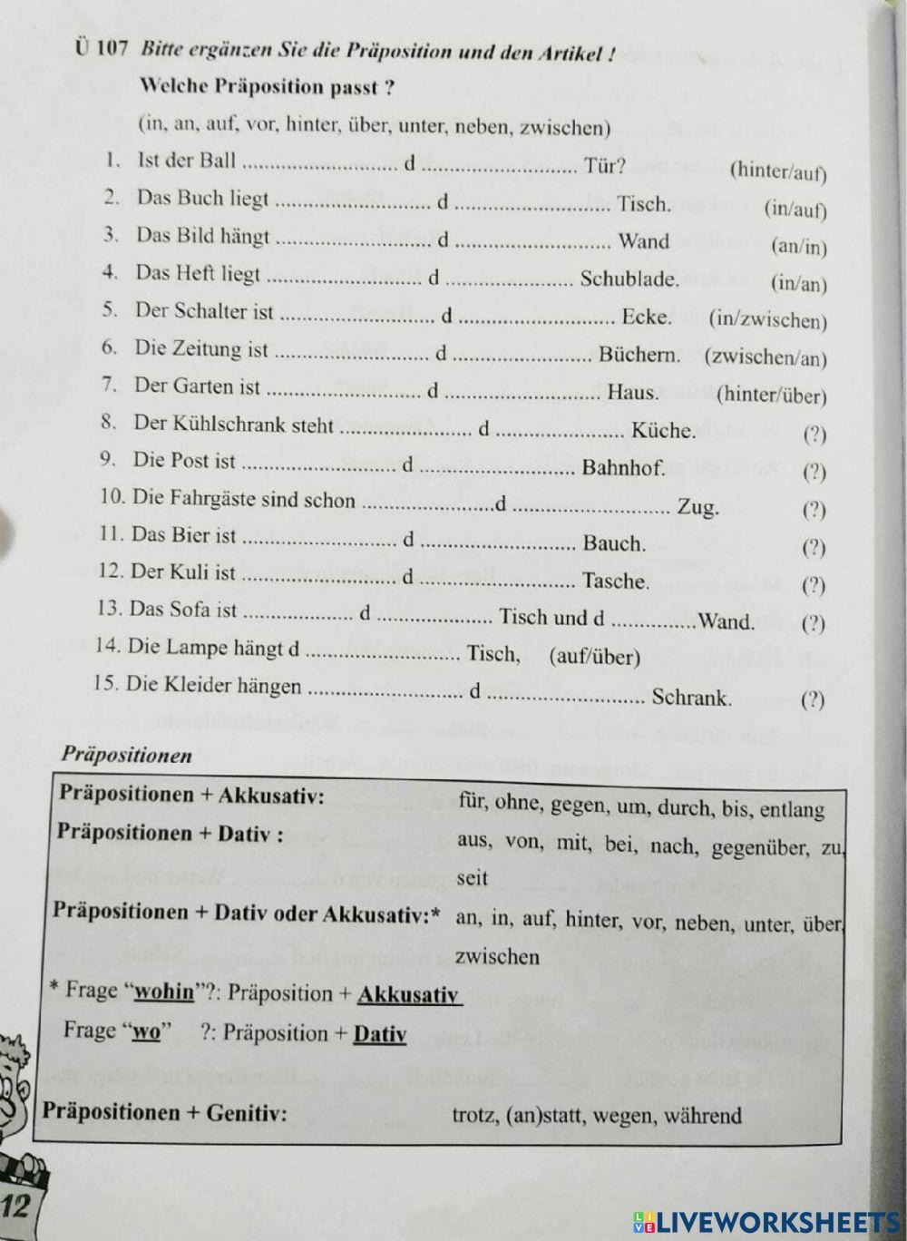 Wechselpräposition - Wo
