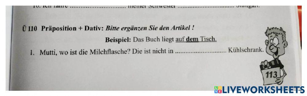 Wechselpräposition - Dativ Artikel
