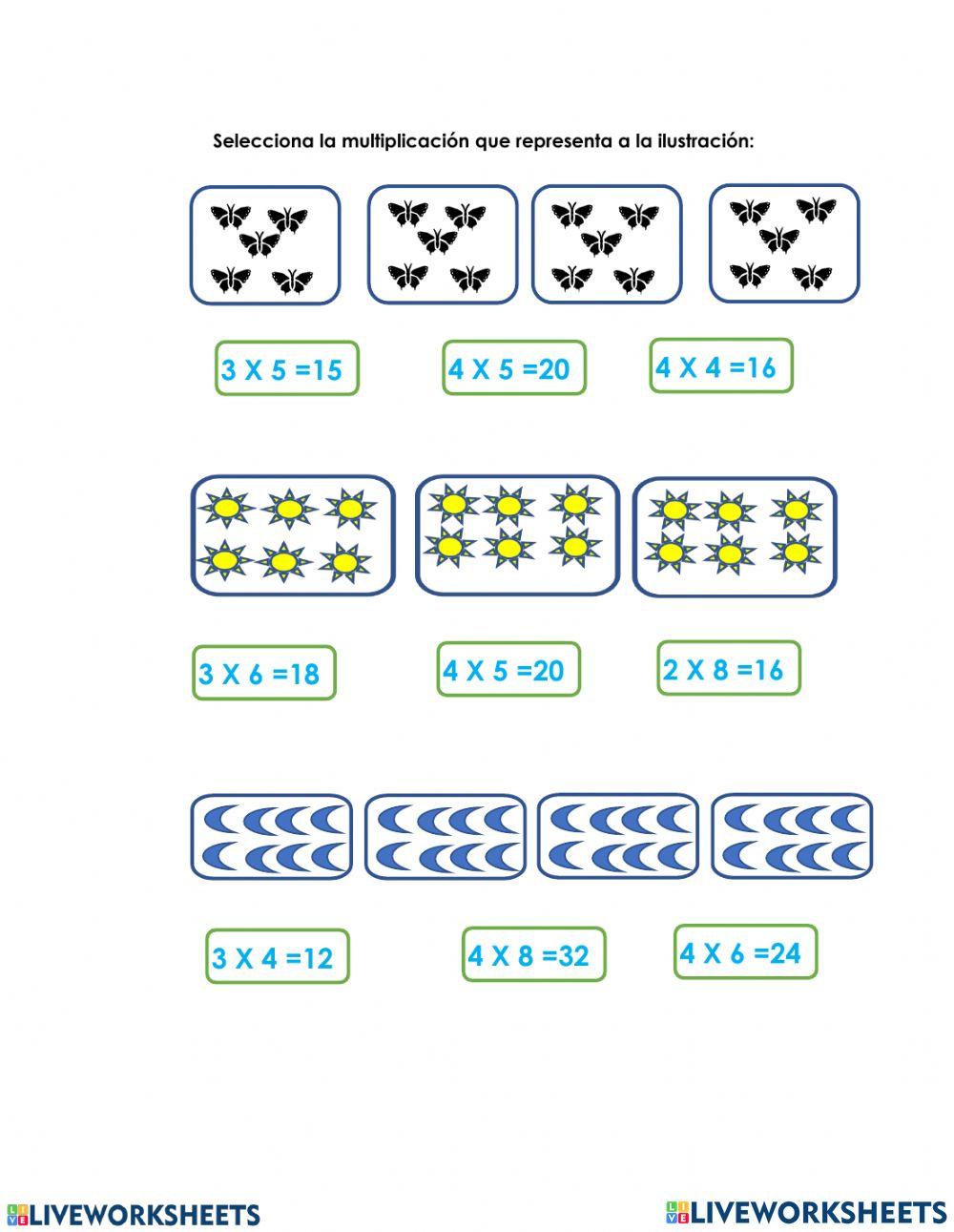 Noción de multiplicación