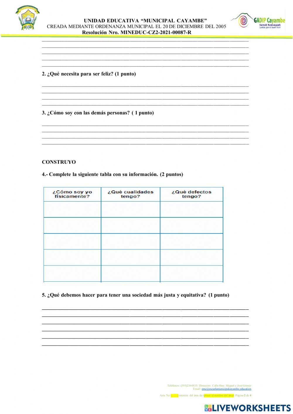 Evaluación Quimestral DHI