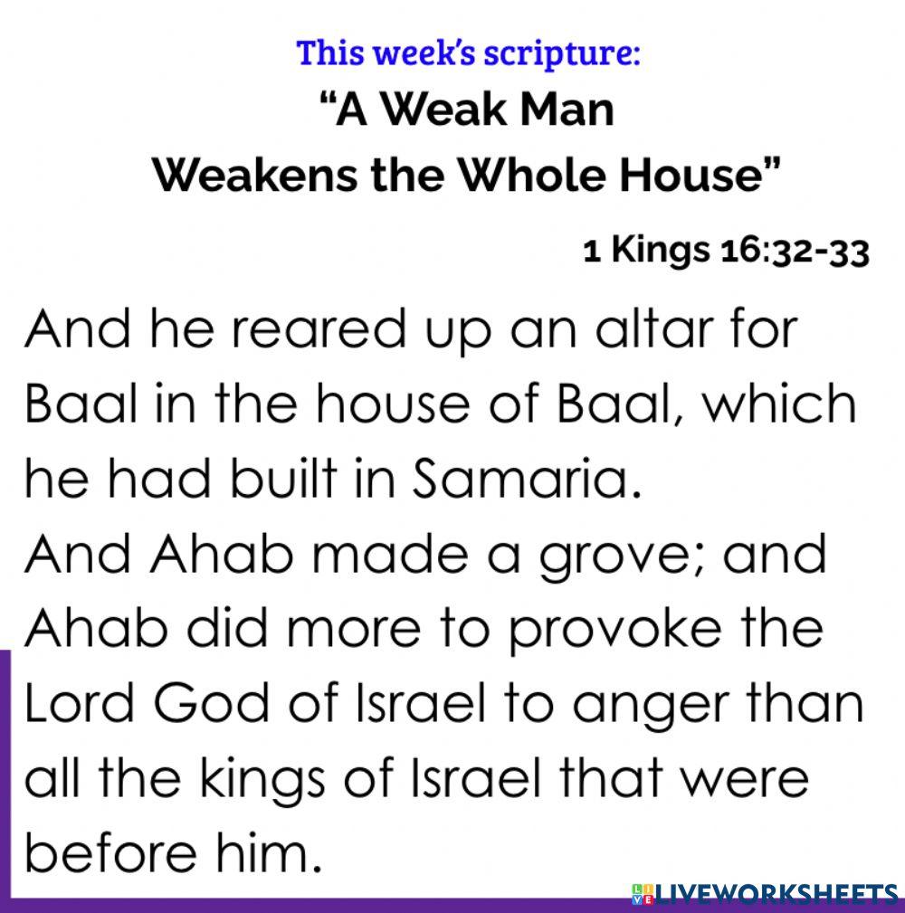 A Weak Man Study Guide