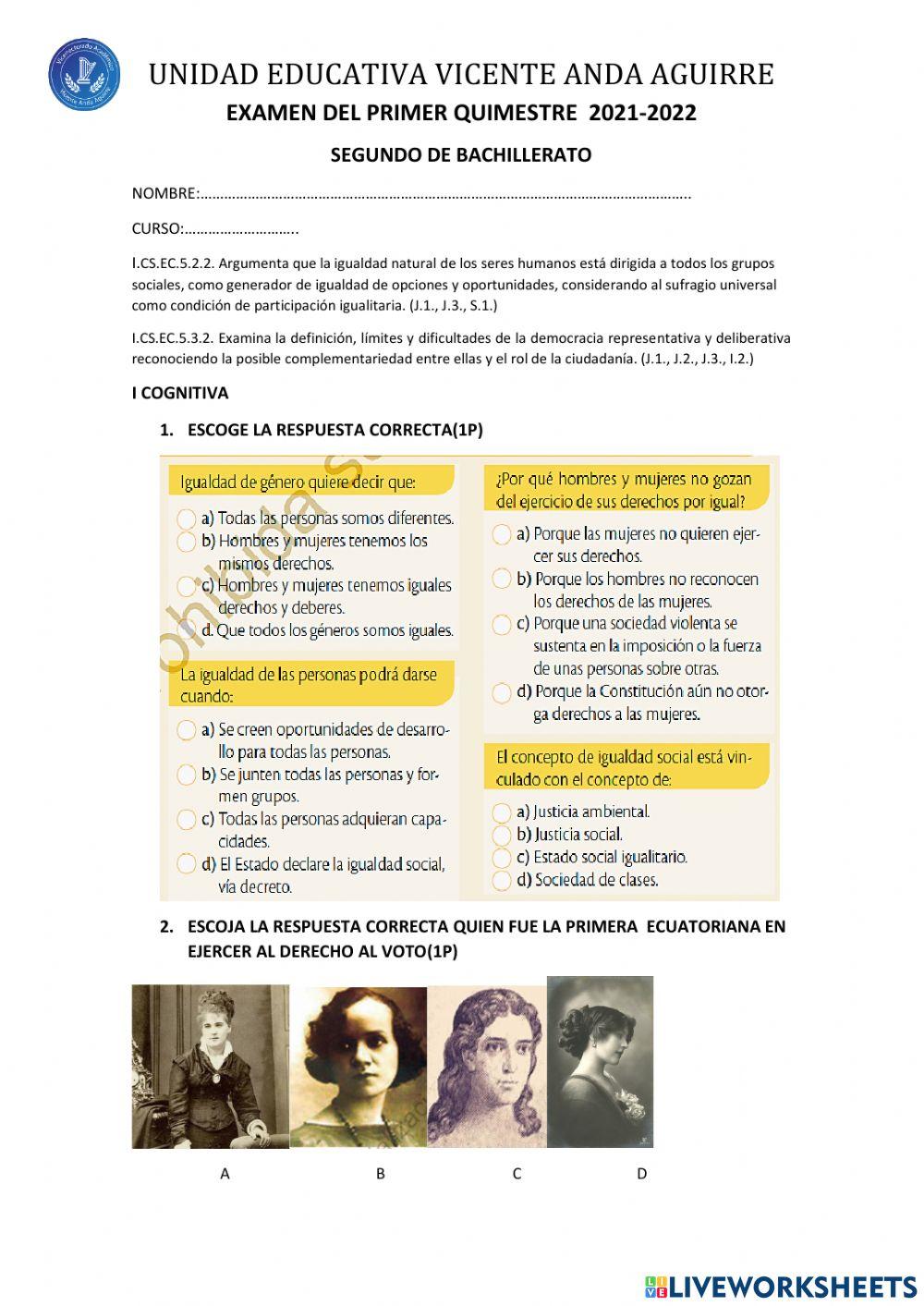 Examen primer q segundo