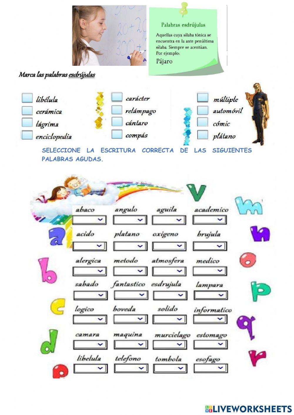 Palabras agudas, graves y esdrújulas