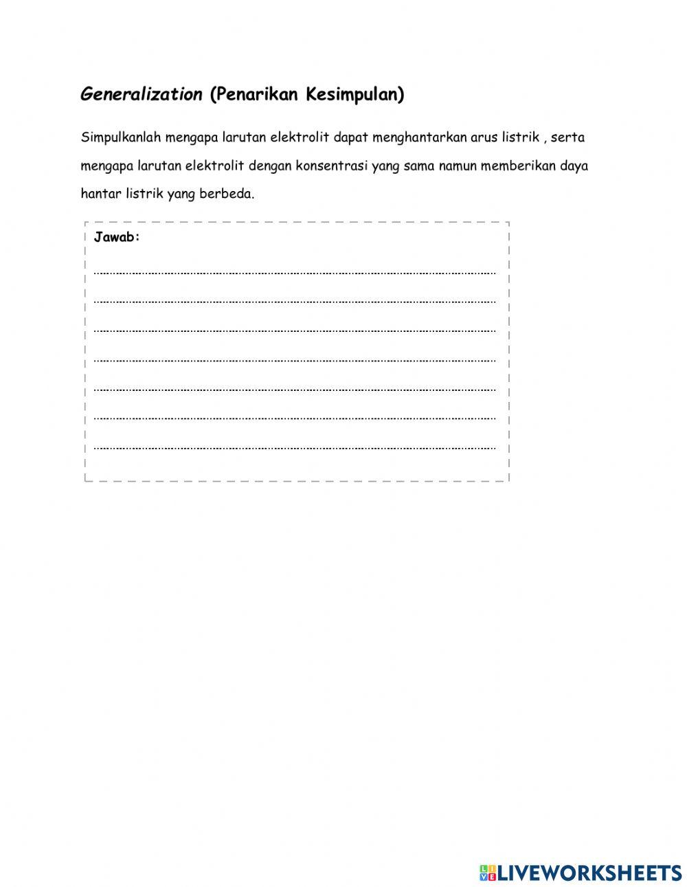 Penyebab Larutan Elektrolit dapat Menghantarkan Arus LIstrik