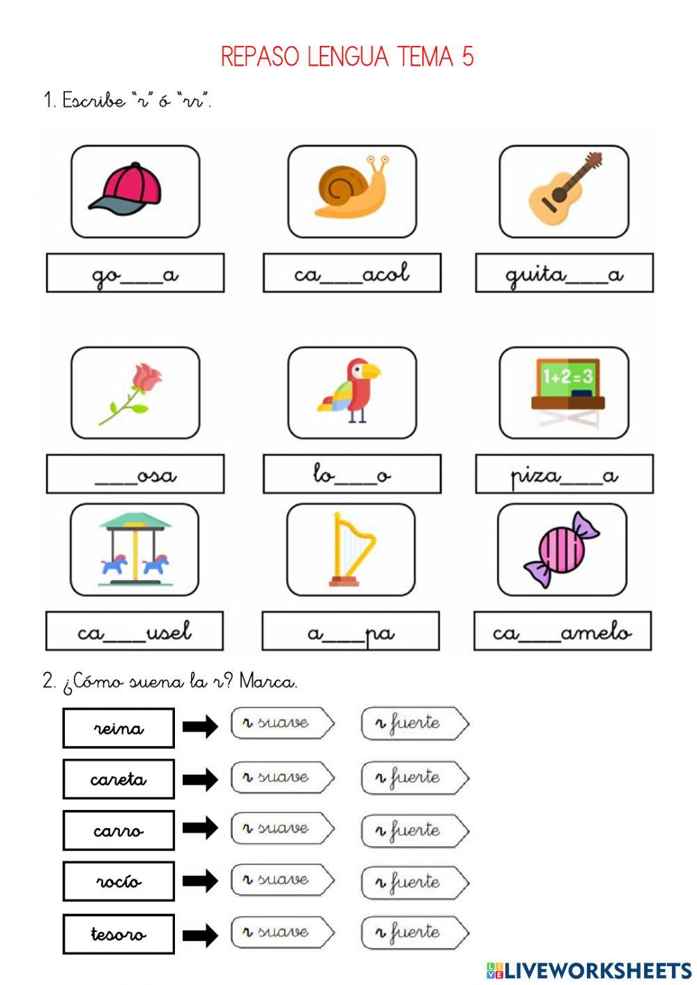 Repaso lengua tema 5
