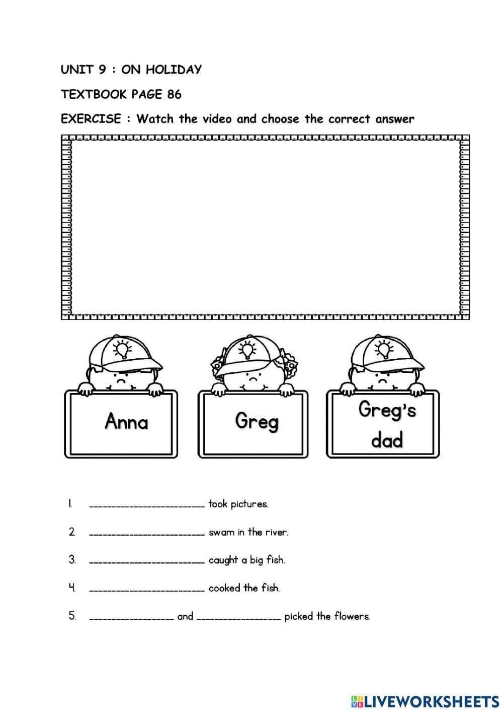 Year 3 : unit 9 : on holiday