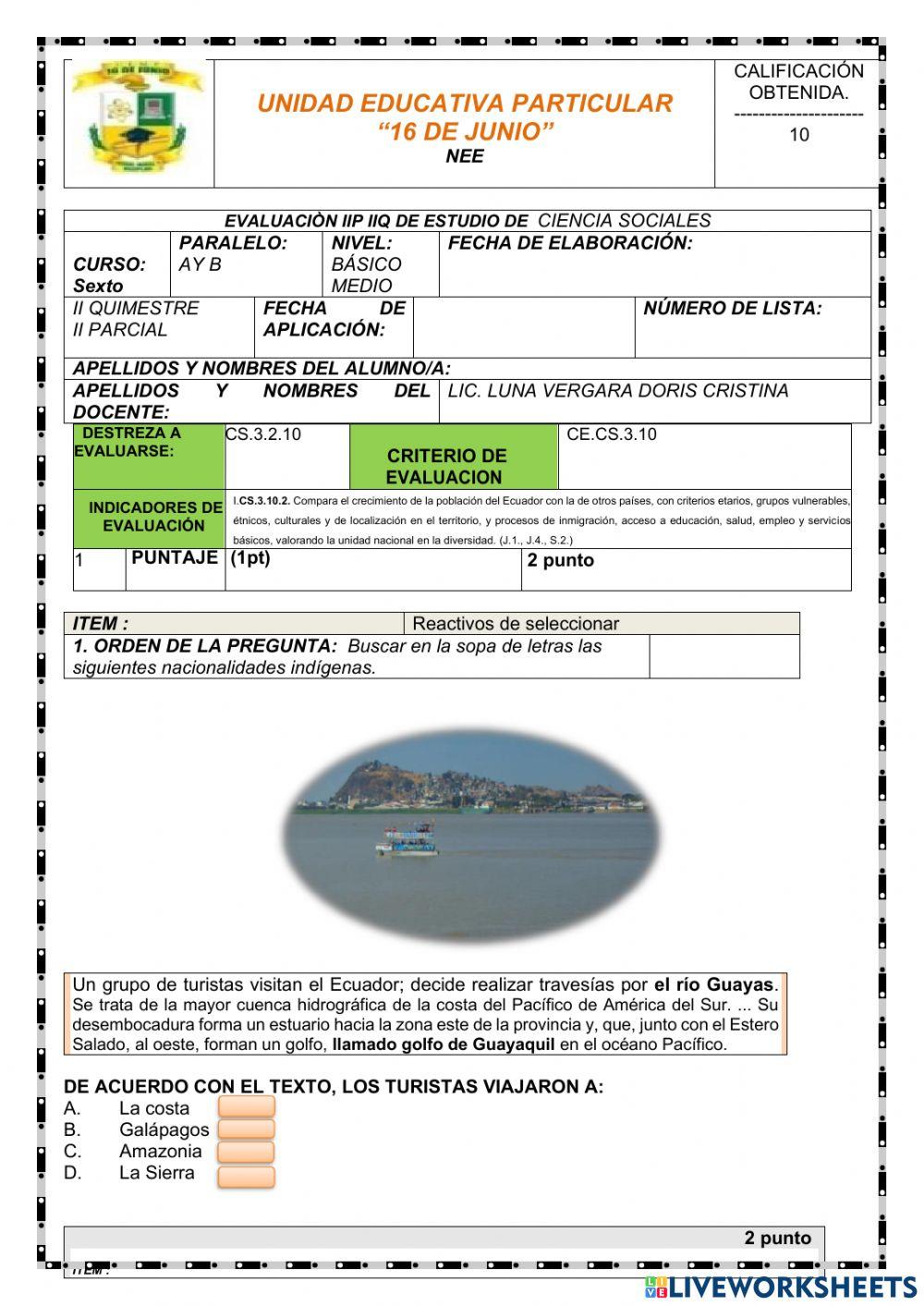 Evaluacion ii p ii q nee