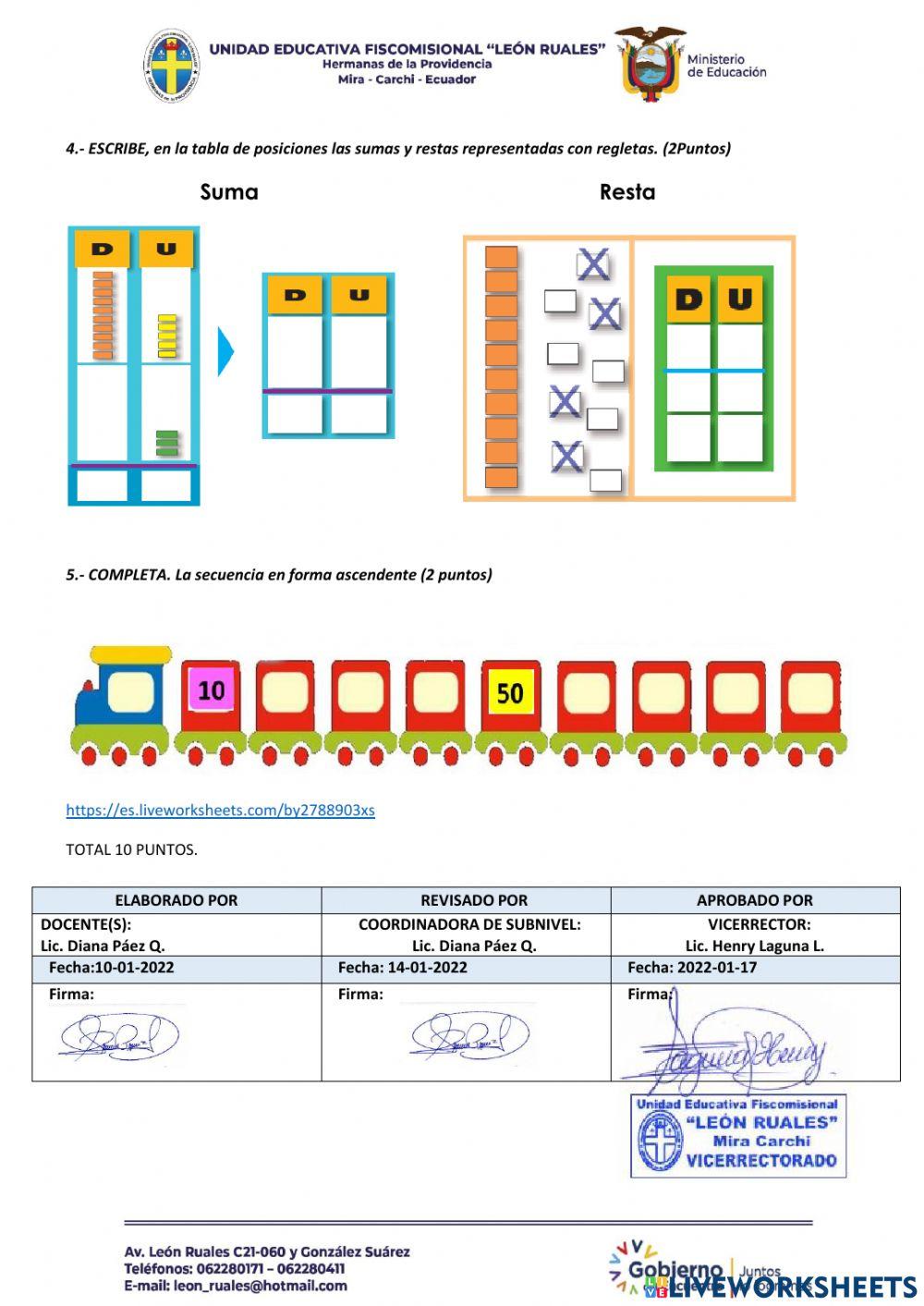 Evaluación de matemática