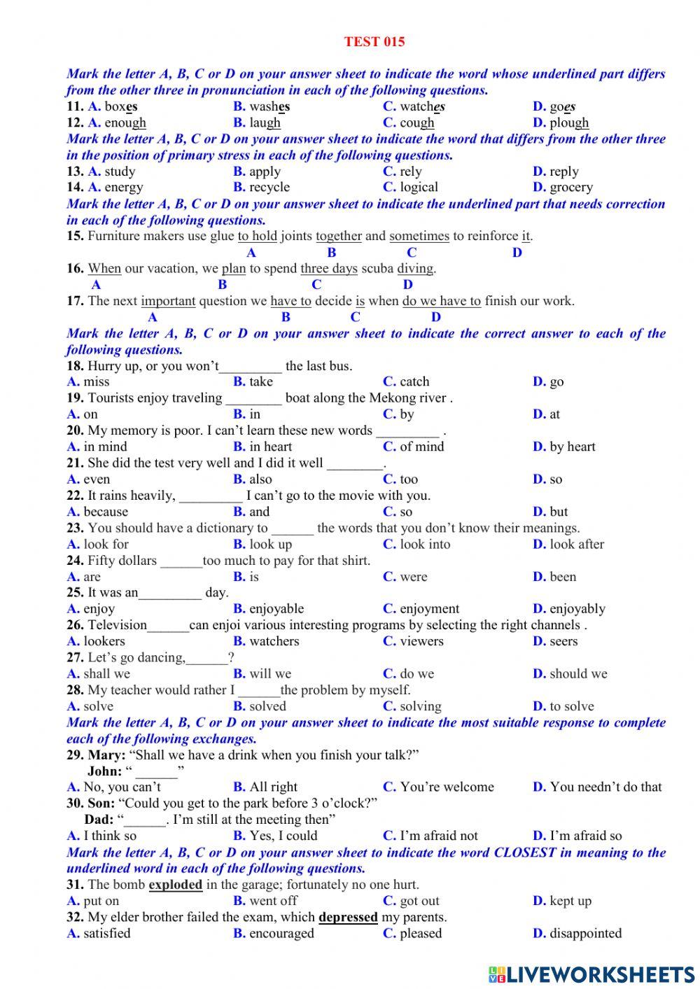 Đề lên 10 - số 15