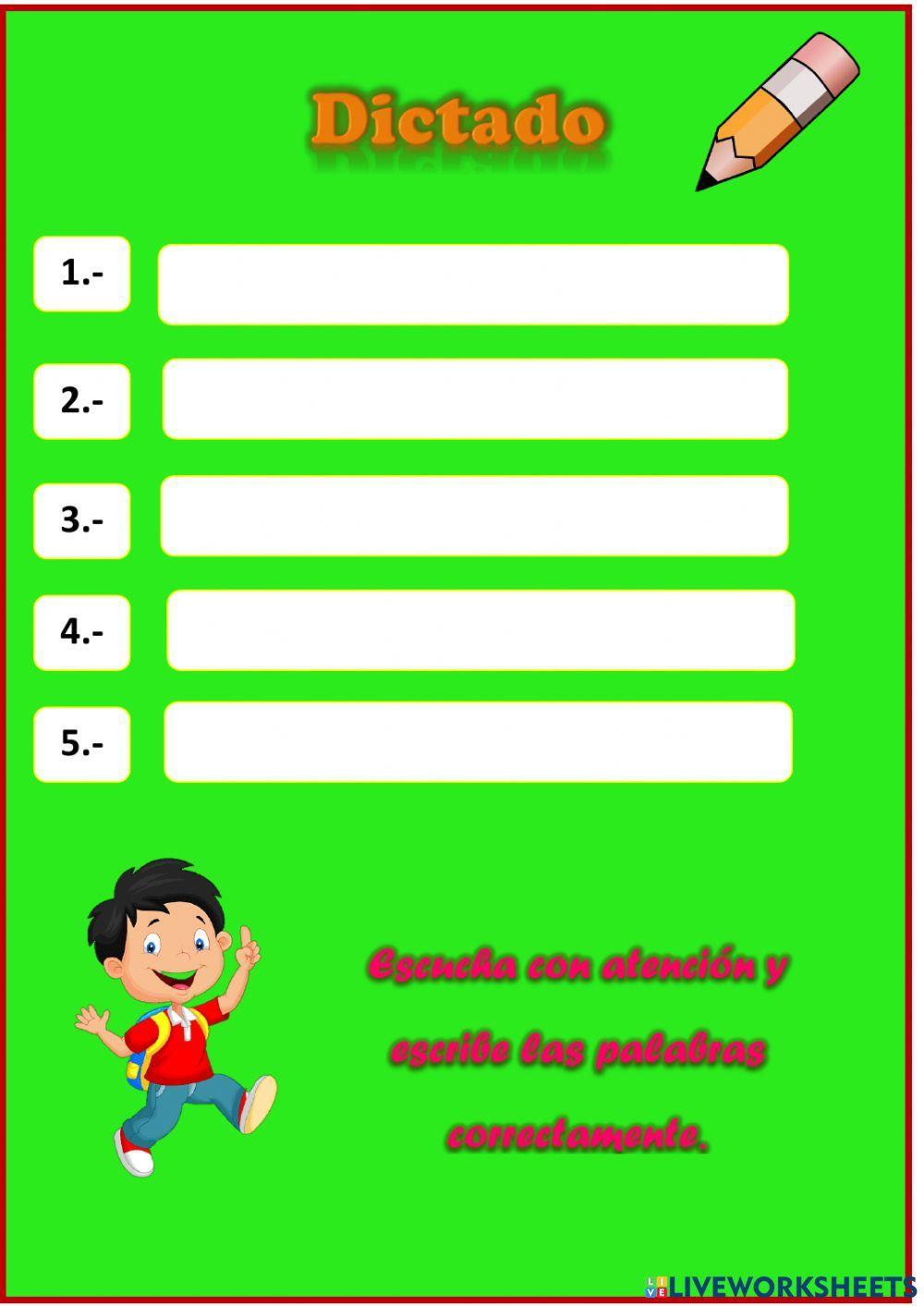 Dictado con la letra m