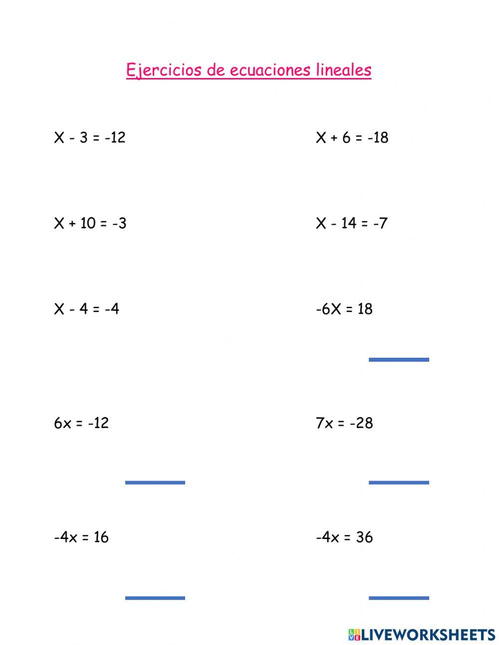 Ecuaciones de primer grado