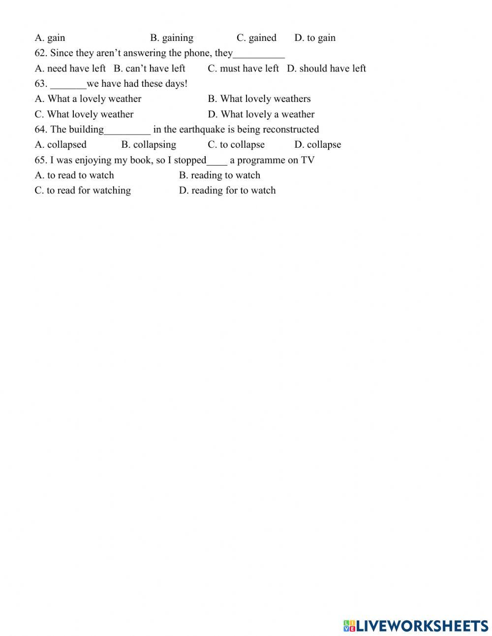 GRAMMAR REVIEW 1 - Homework (23-1-2022)