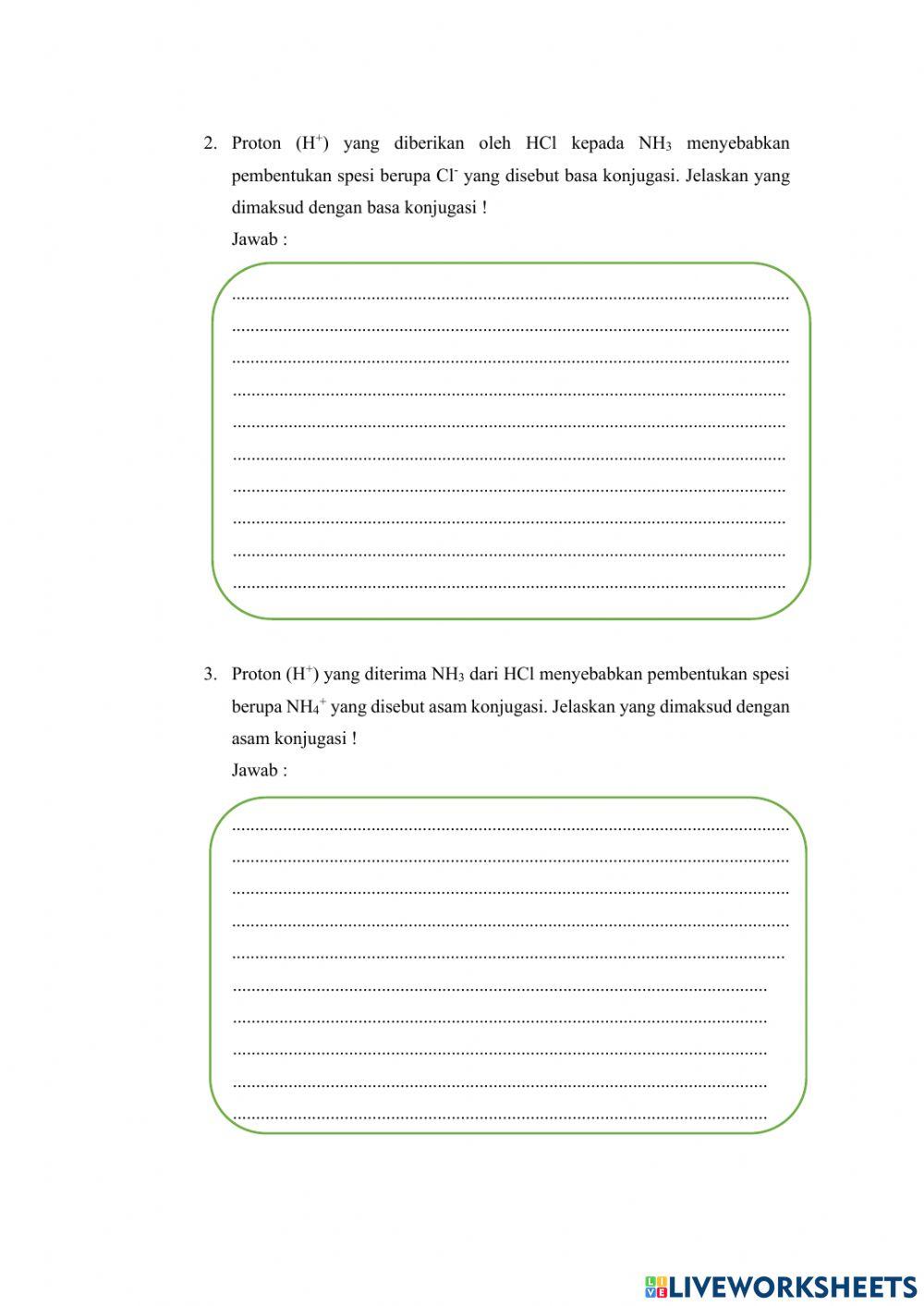 E-lkpd teori asam basa bronsted-lowry