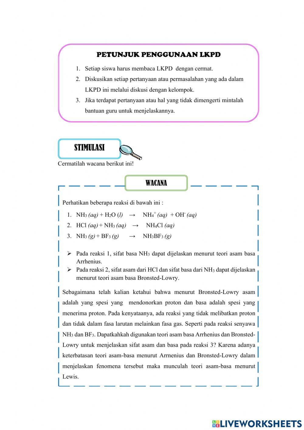 E-lkpd teori asam basa lewis