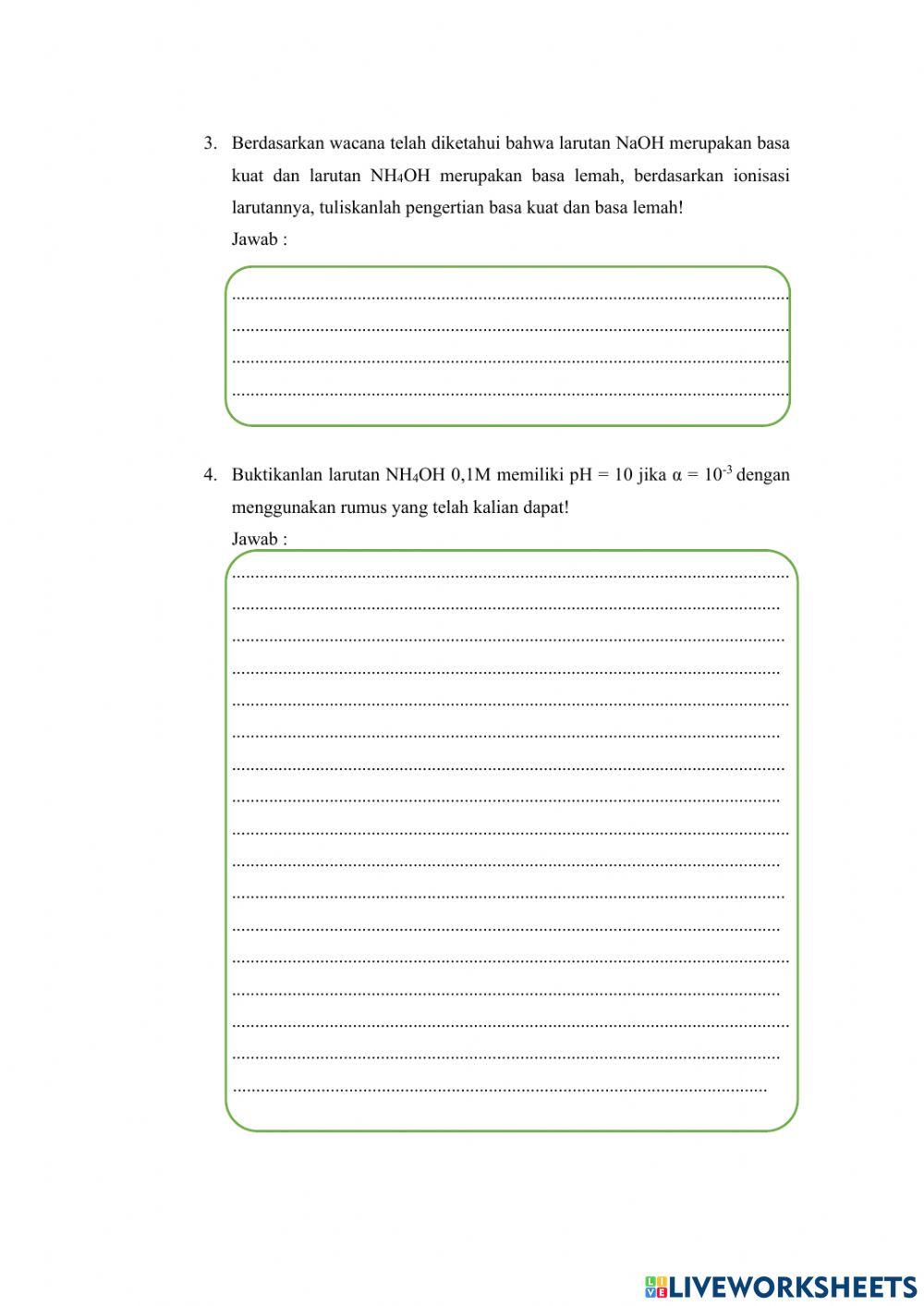 E-lkpd Lanjutan kekuatan asam-basa