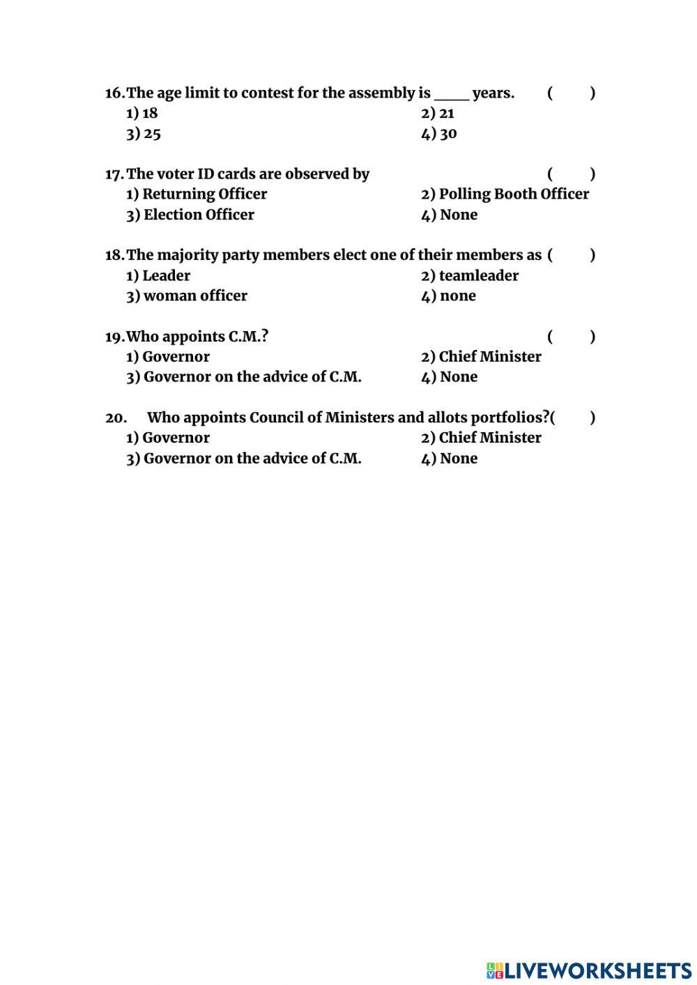 General Knowledge questions