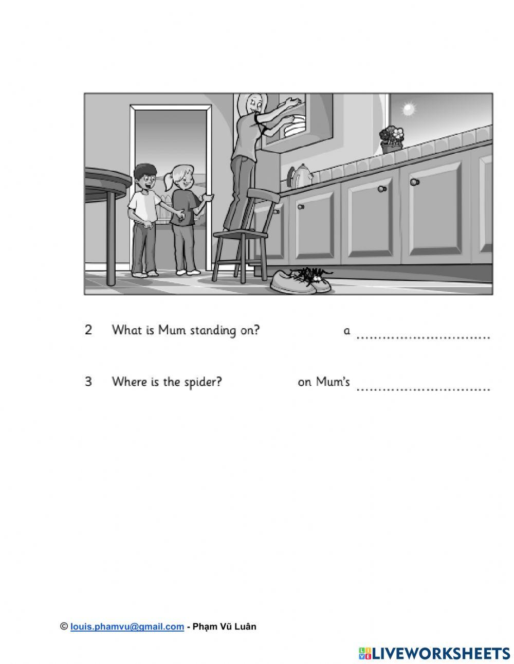 Pre A1 Starters Reading & Writing Part 5 –  Sample Test (5 questions)