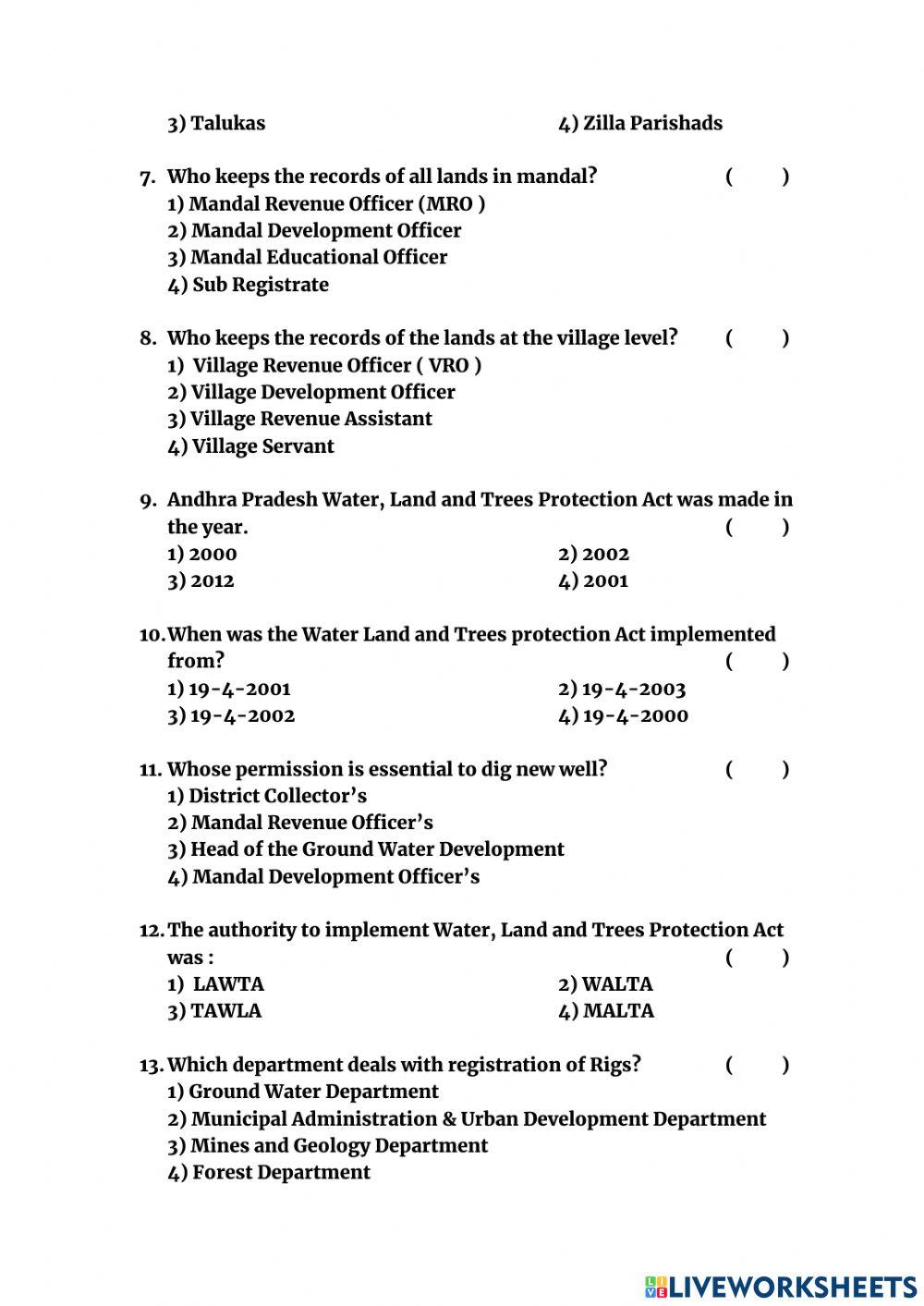 General Knowledge questions