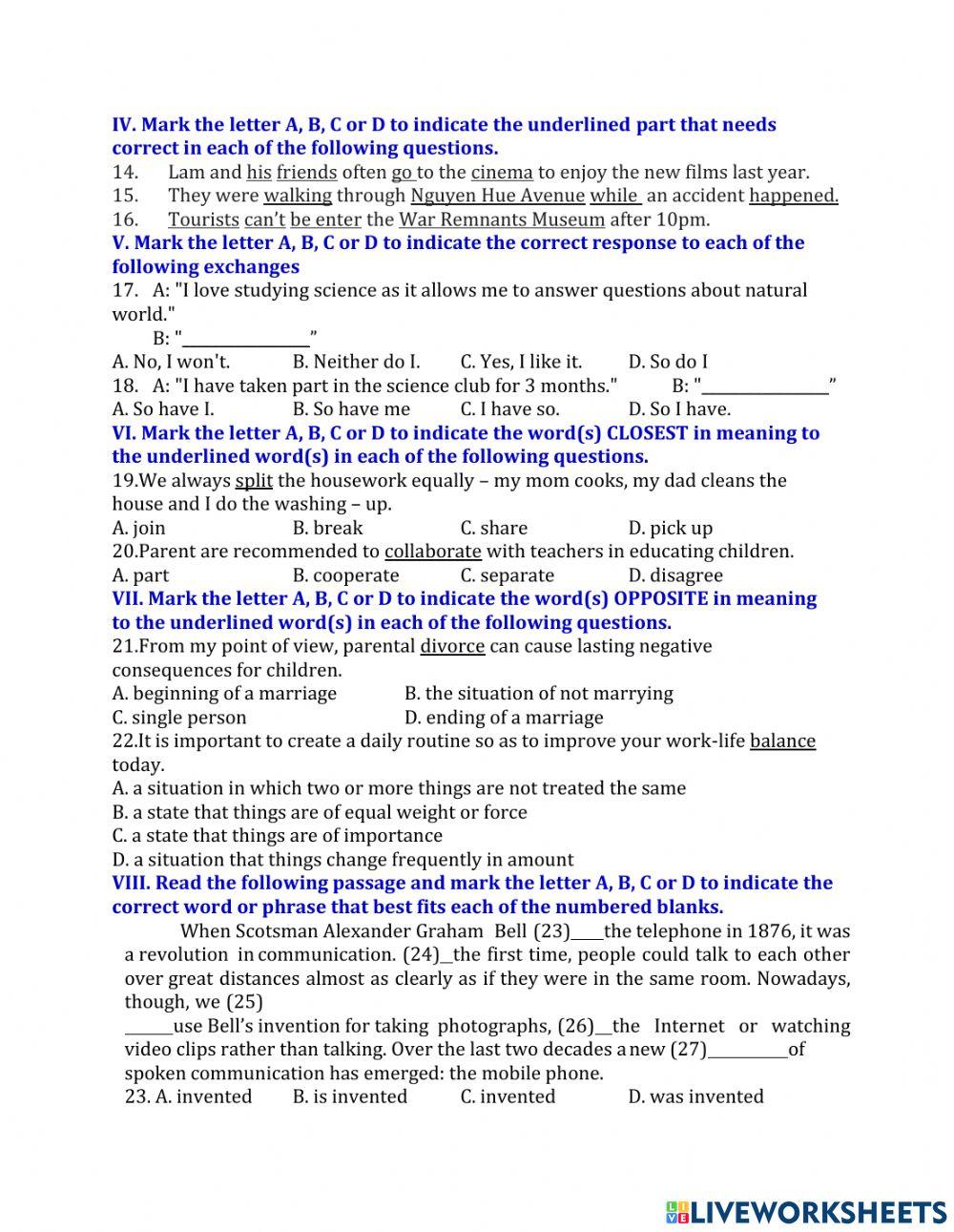 GR9.Test 32.Test 33. W24.