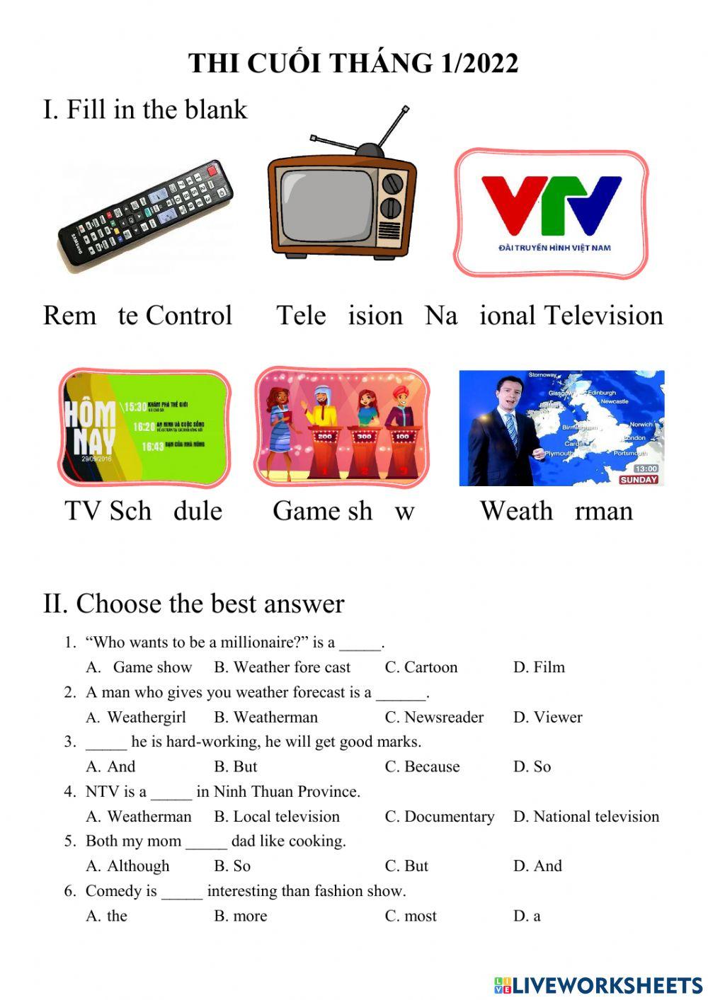 English 6 Thi Cuối Tháng 1-2022 - Mr. Loc Gió Tây English Center