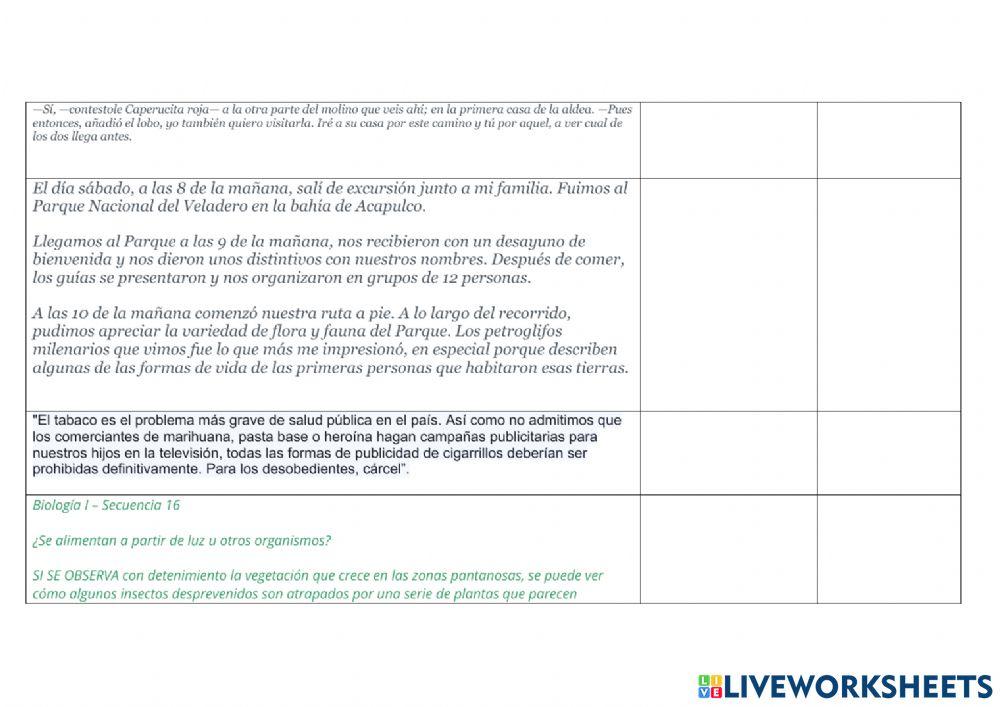 Repasando los tipos de textos