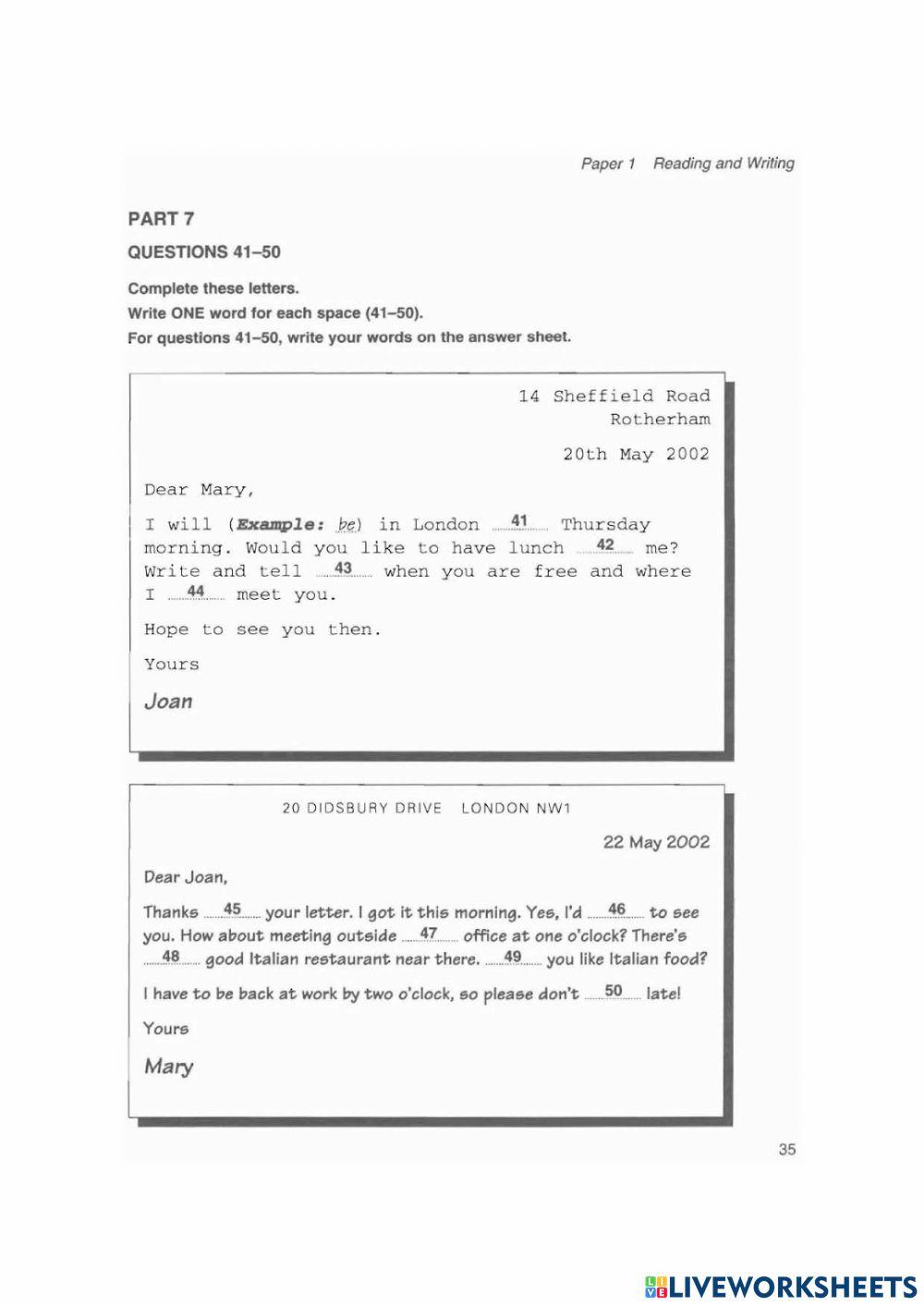 G7E Jan 23 - Reading part 6  7 - test 2