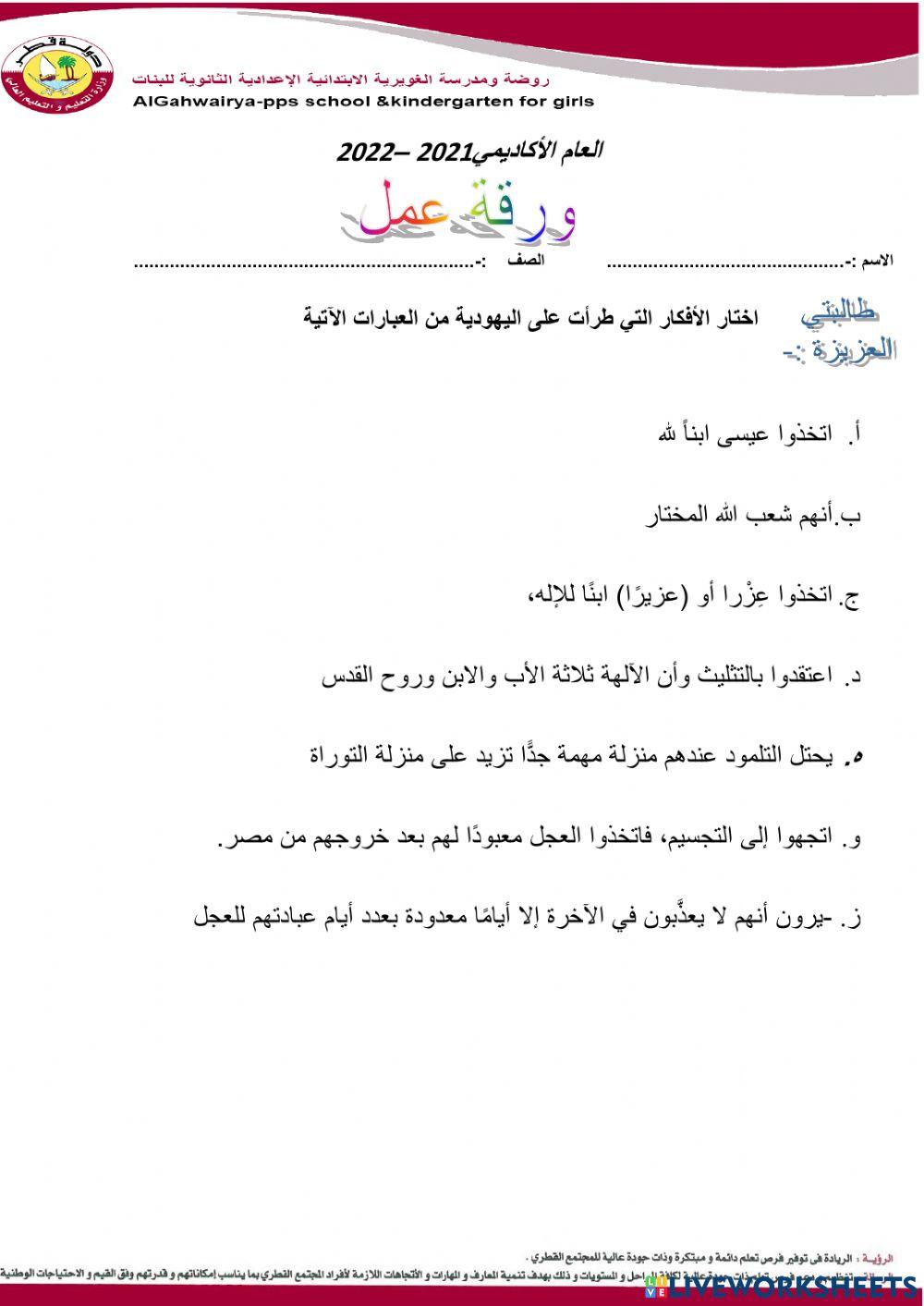 أفكار اليهودية