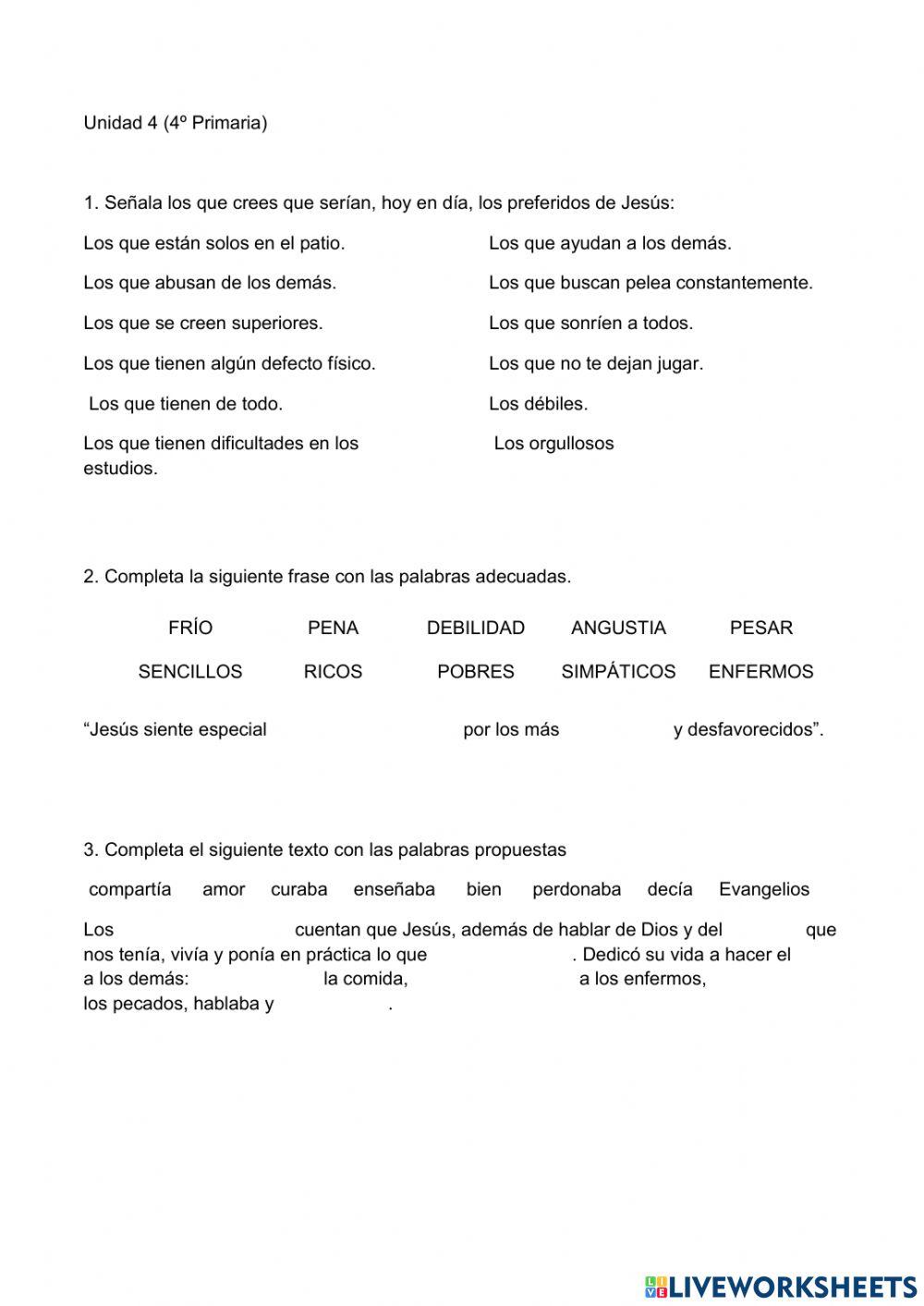 Los preferidos de Jesús