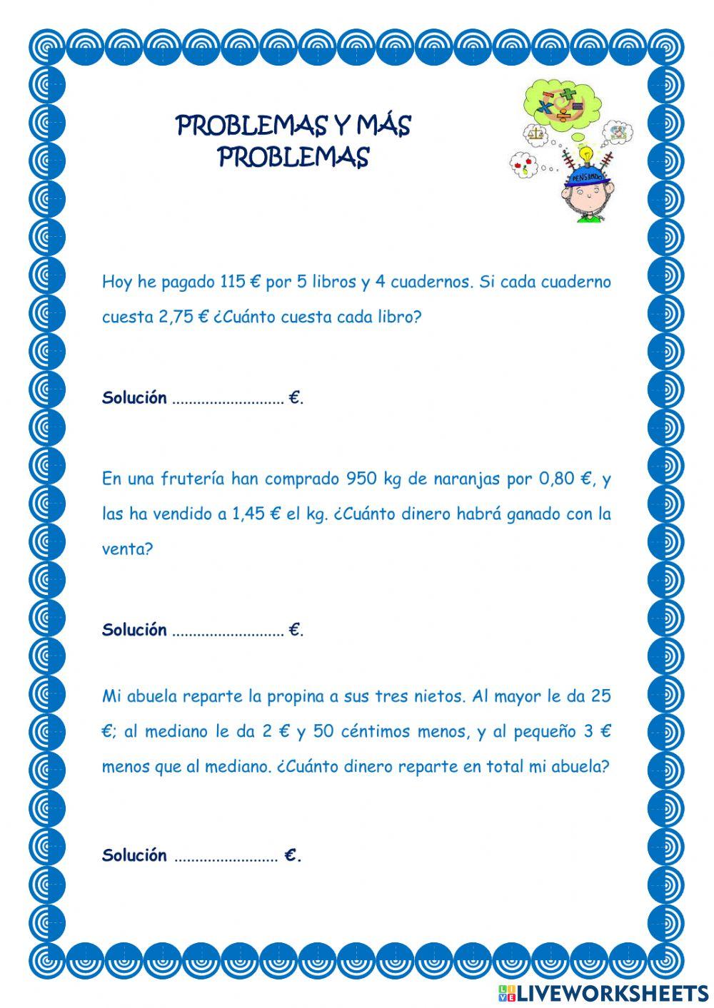 Problemas números decimales