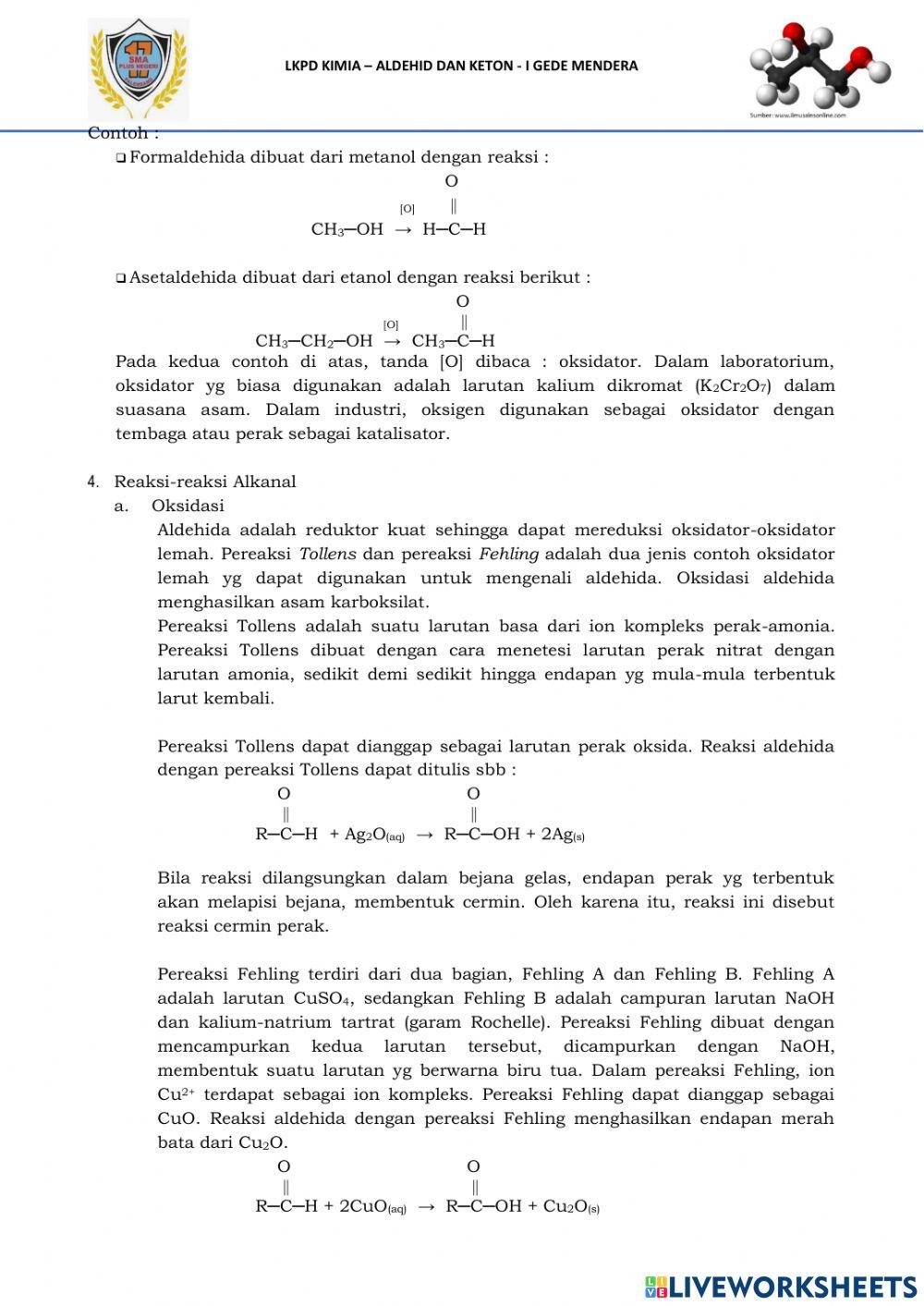 LKPD 3 : Aldehid dan Keton