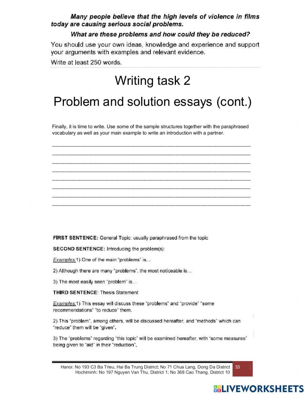 Problem Solution Essay Introduction