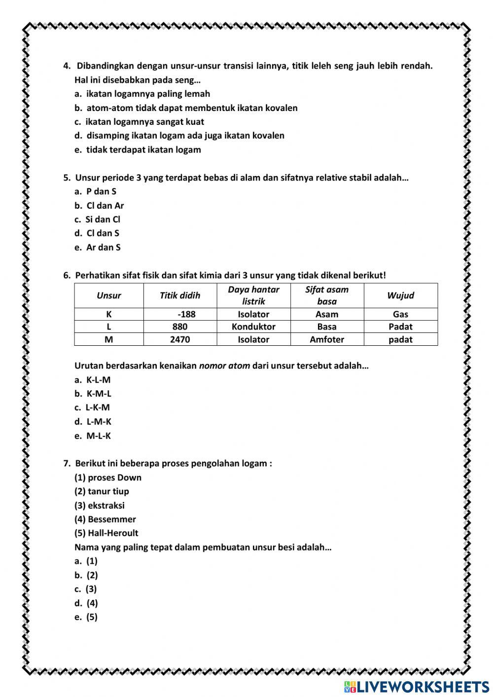 Unsur transisi periode 3 & 4