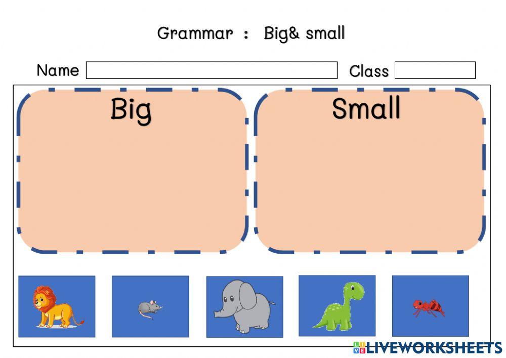 ิิbig&small worksheet | Live Worksheets