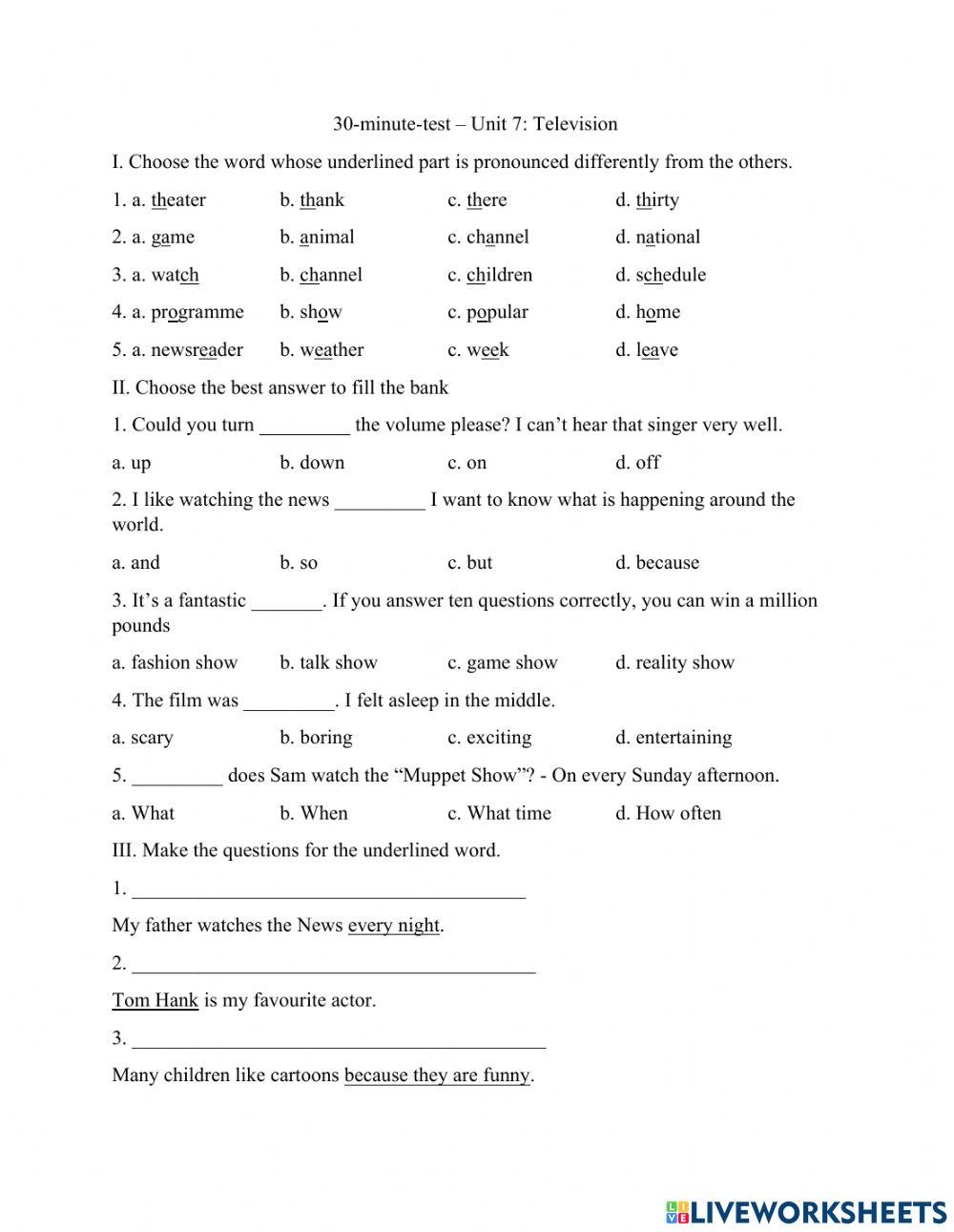 Test 1 - unit 7 - grade 6