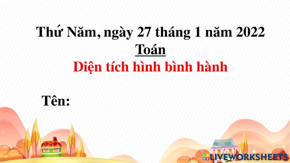 Diện tích hình bình hành