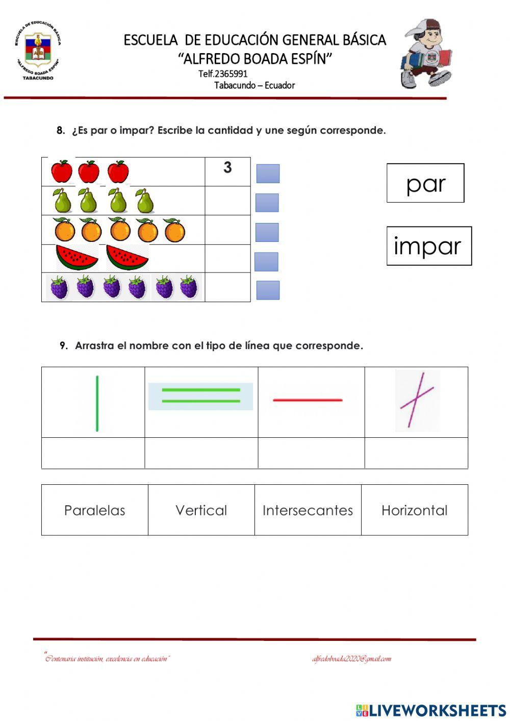 Evaluacion de matematica