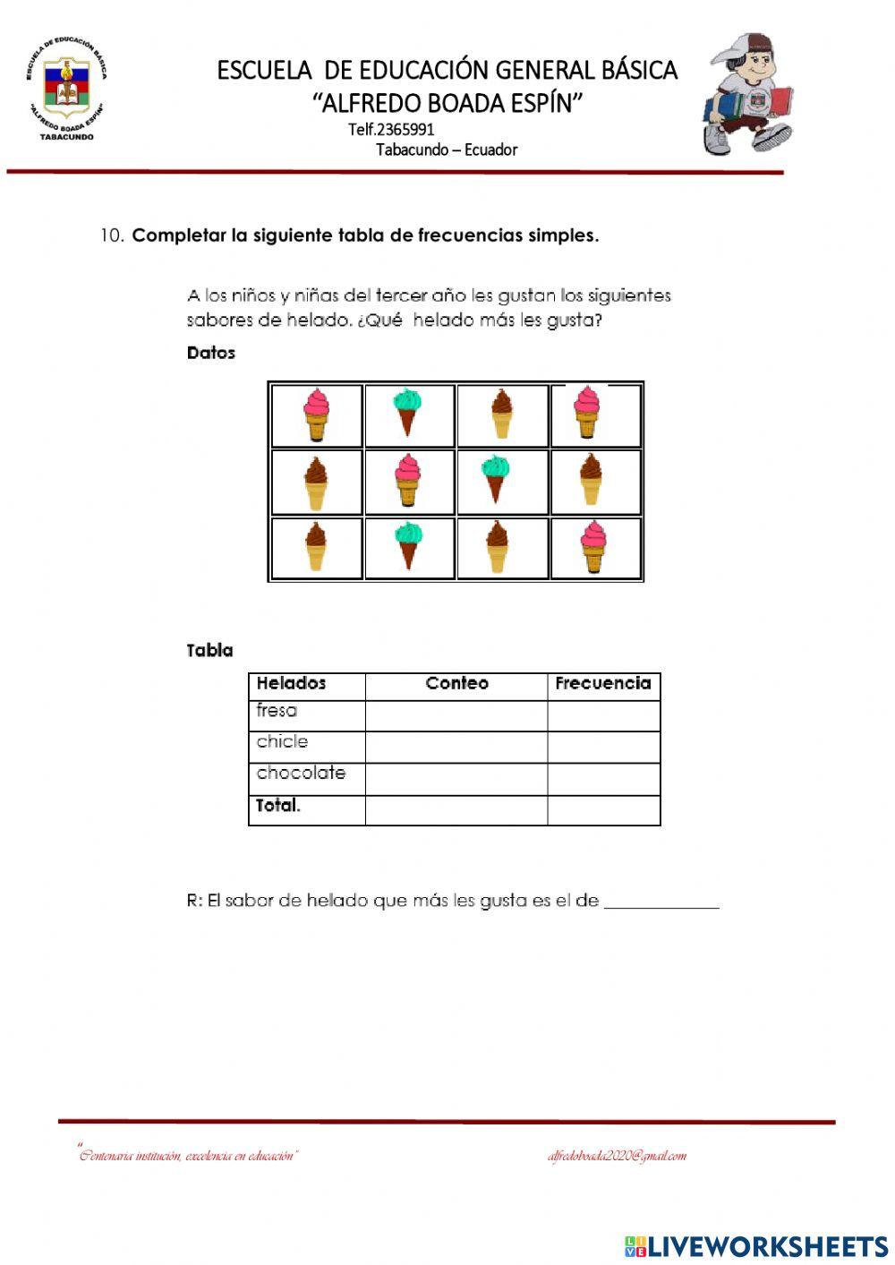 Evaluacion de matematica