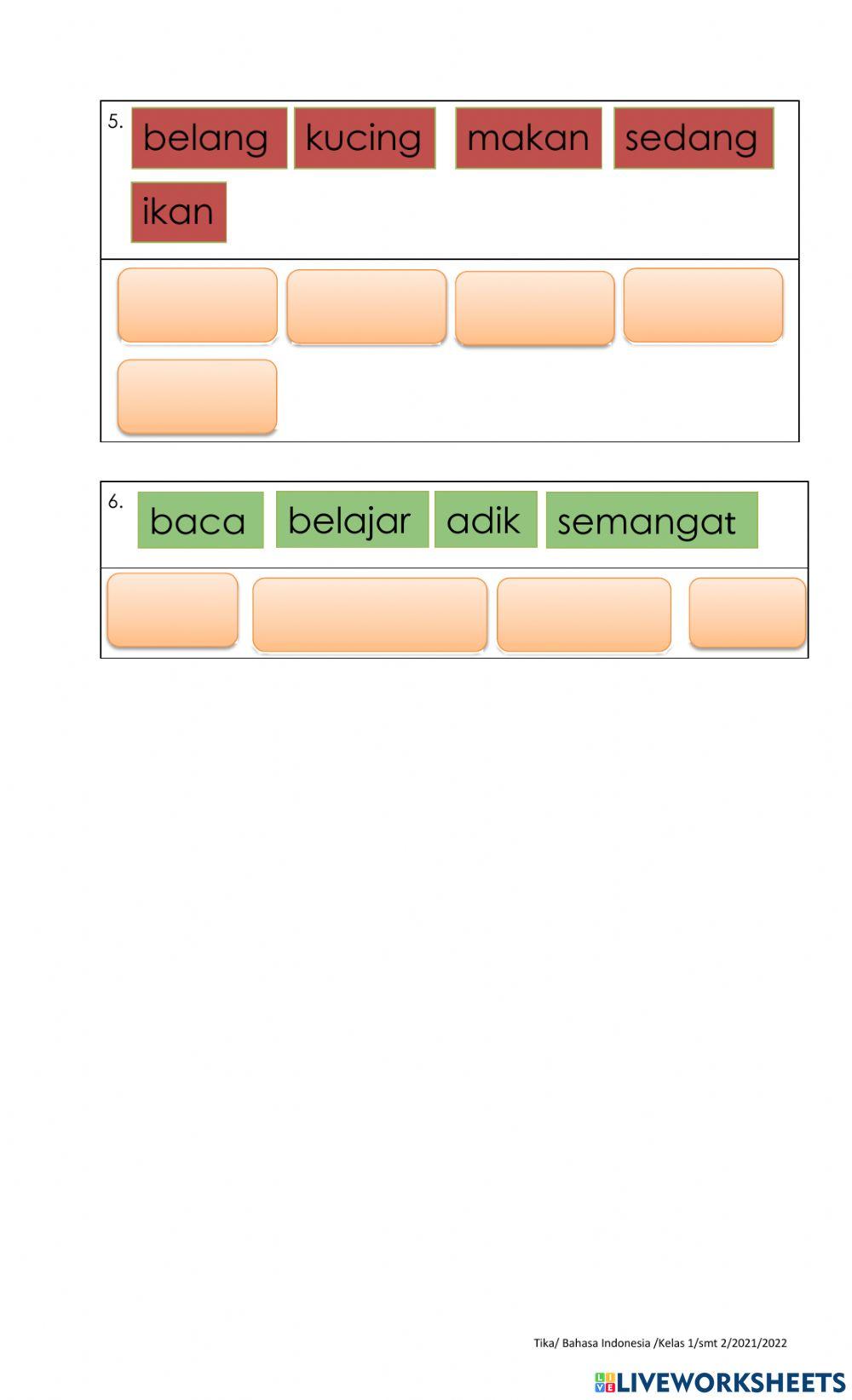 Menyusun kata menjadi kalimat
