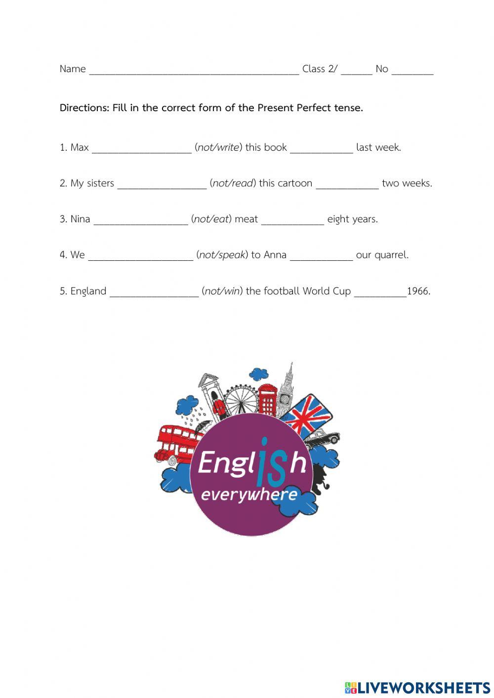 Present Perfect - Negative