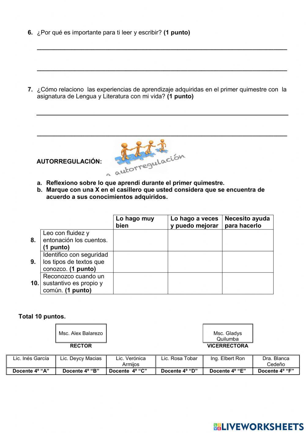 Examen del primer quimestre