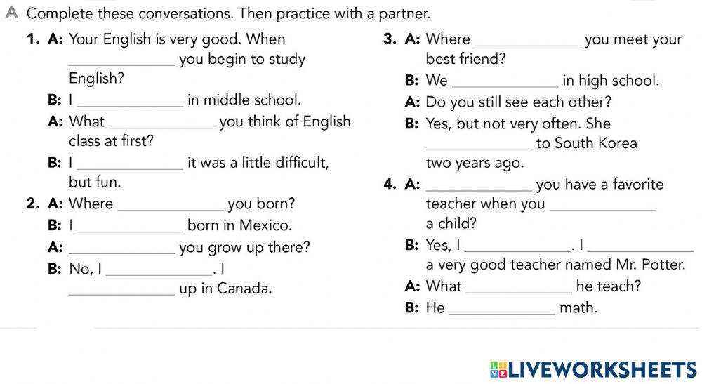 English II - Simple Past Practice